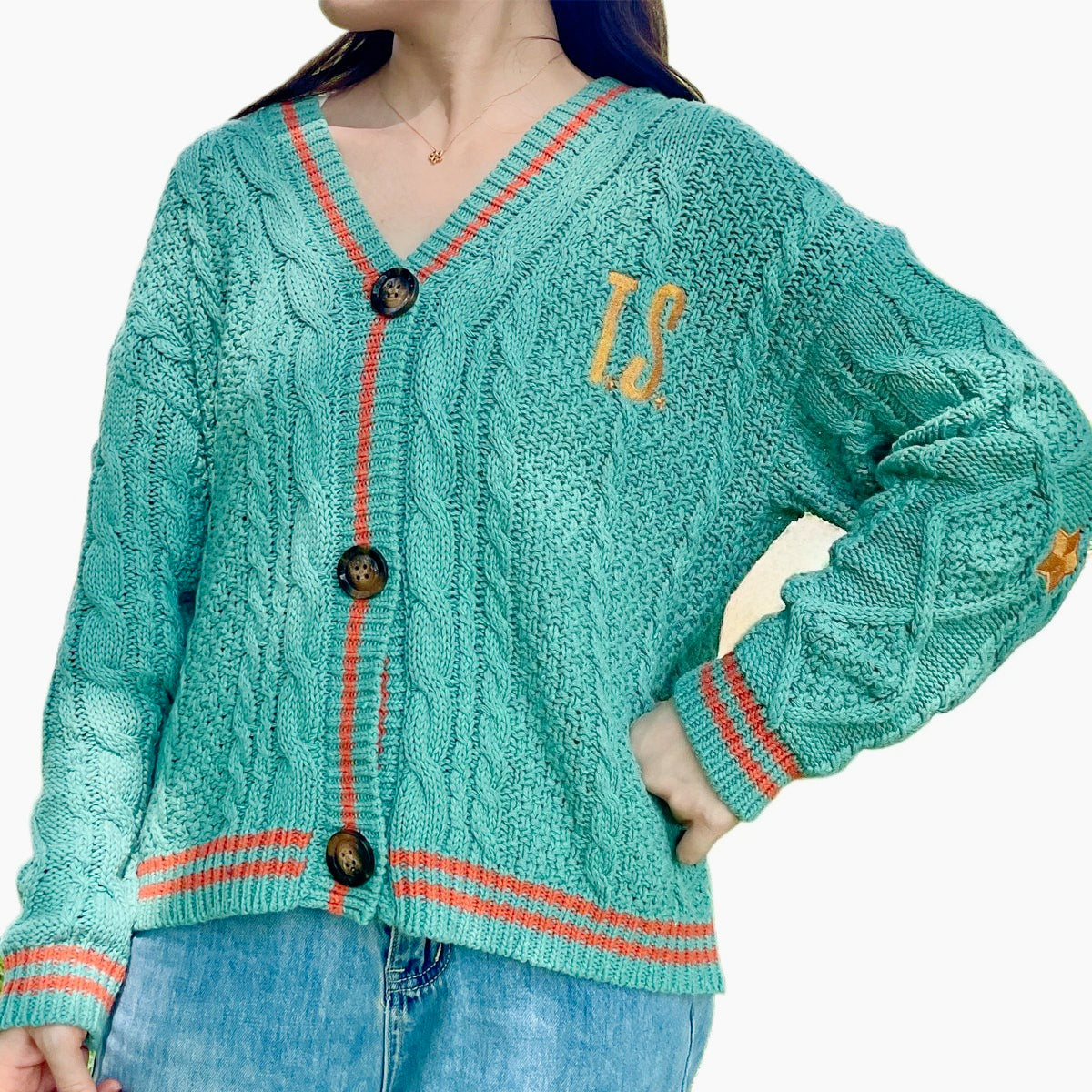 Taylor The Life Of A Showgirl TLOAS Green Cardigan Knitted Vintage