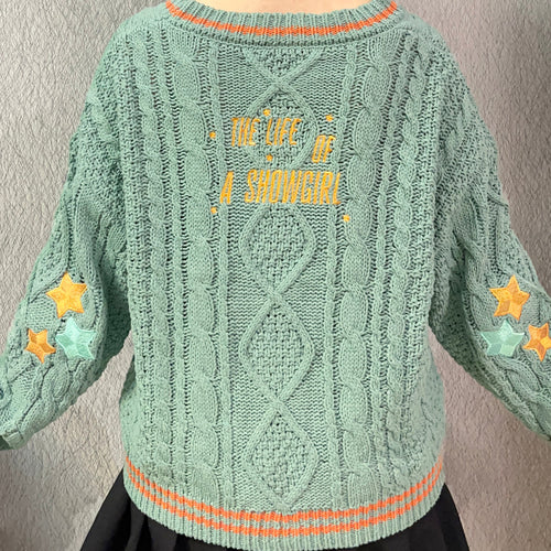 Taylor The Life Of A Showgirl TLOAS Green Cardigan Knitted Vintage
