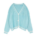 Taylor's 1989-Inspired Blue Seagull Knit Cardigan Vintage Cozy Button-Up Sweater