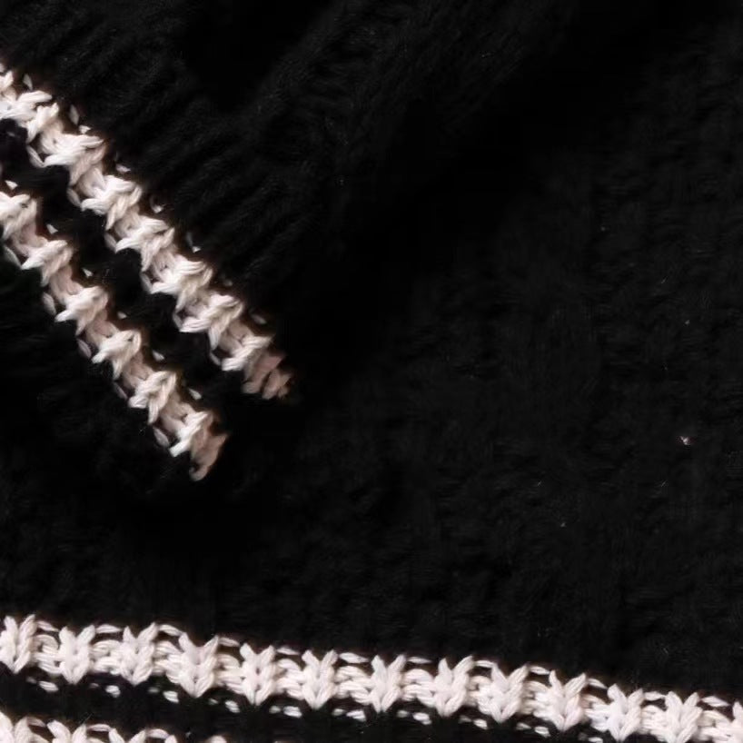 Black Snake Embroidered Star Cardigan Sweater Vintage Cable Knite
