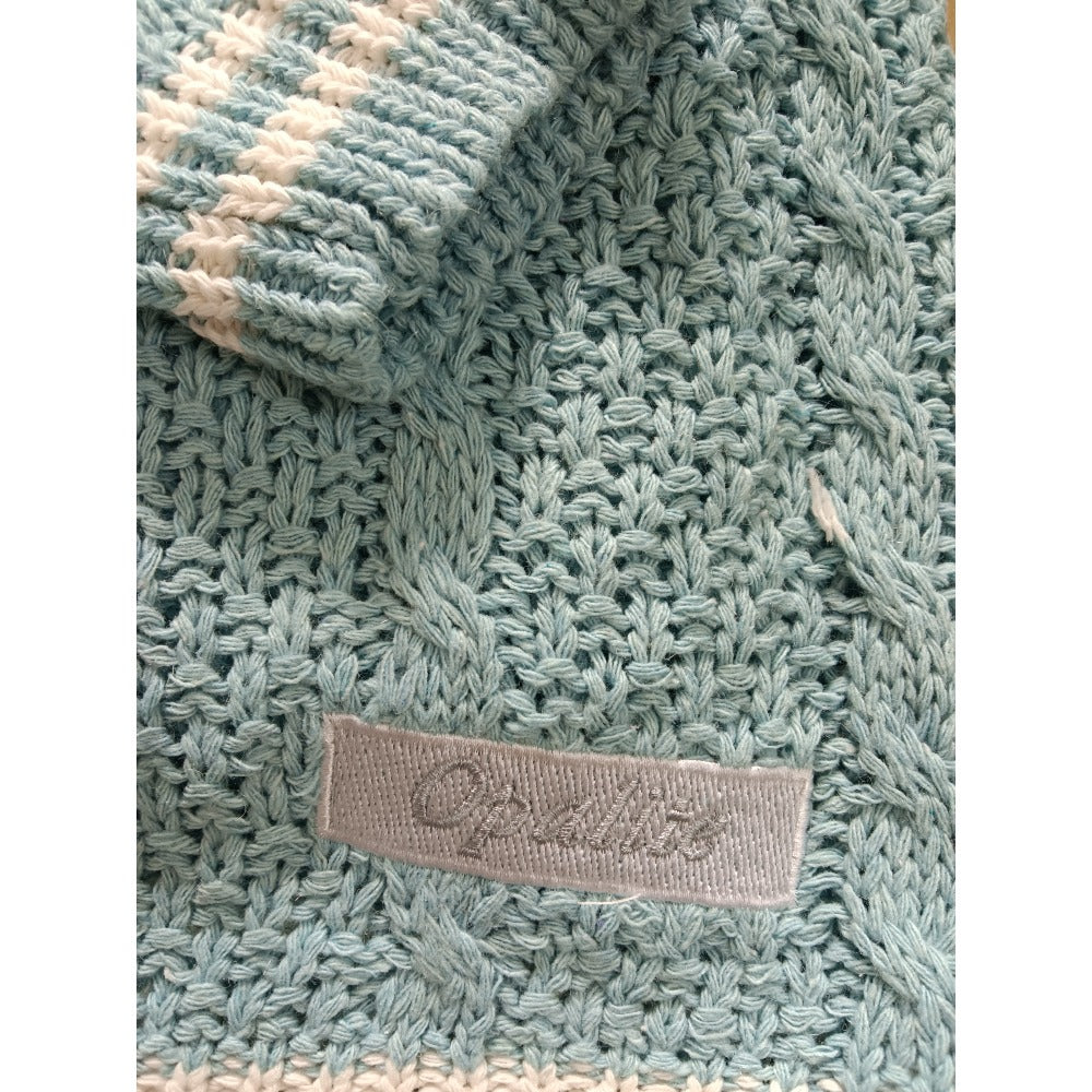 Blue Cardigan Embroidered Knited Long Sleeve