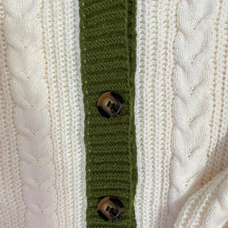 Cable Knit Cardigan Vintage Button Sweater