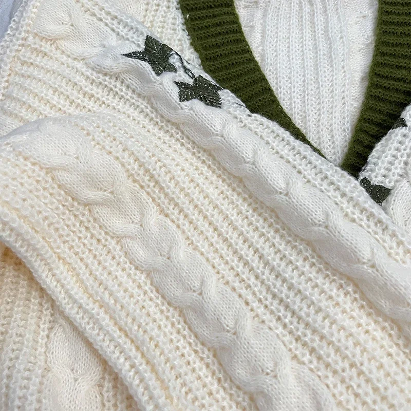 Cable Knit Cardigan Vintage Button Sweater