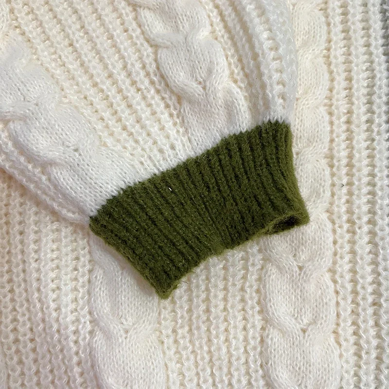 Cable Knit Cardigan Vintage Button Sweater