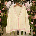 Pink Cardigan Vintage Cable Knite Valentine's Gift
