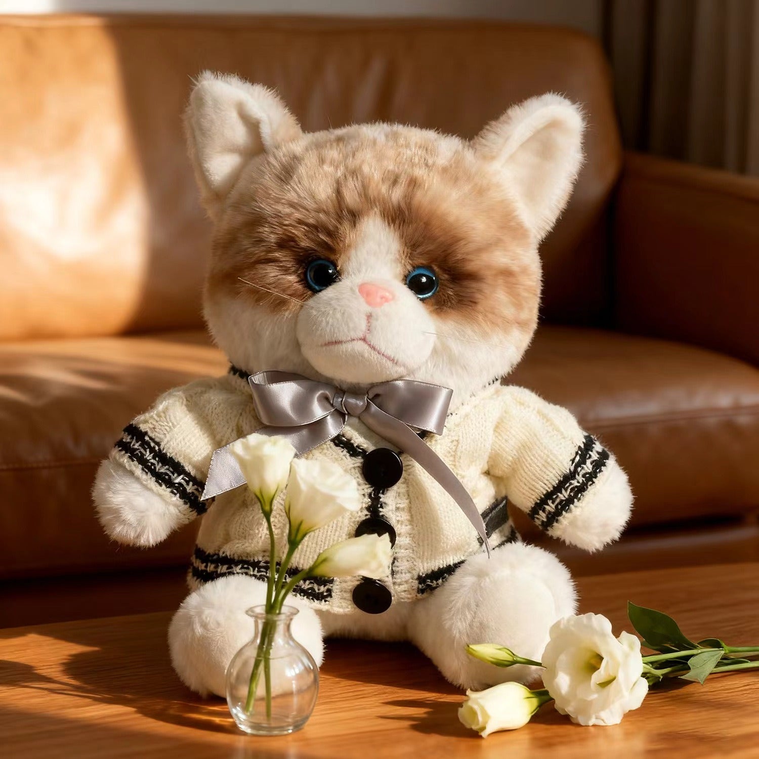 Taylor's Folklore-Inspired Cardigan Plush Cat – Cozy Knit Style Plush Toy