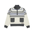 Quarter Zip Knit Sweater Vintage Winter Pullover